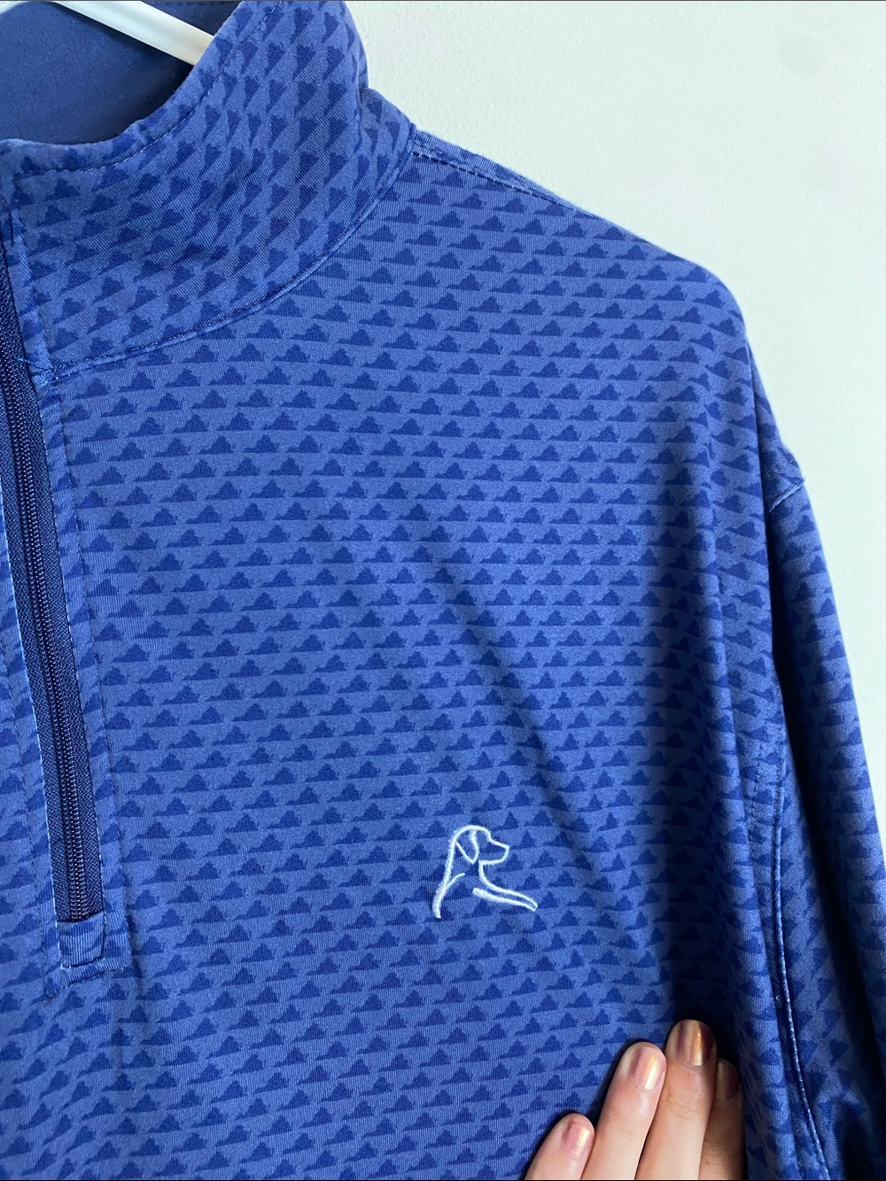 Rhoback Performance Quarter Zip Humpback Virginia State Print Navy Blue XL - Picture 4 of 7